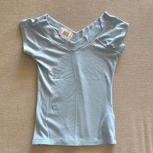 Urban Outfitters Light Blue V-Neck Top